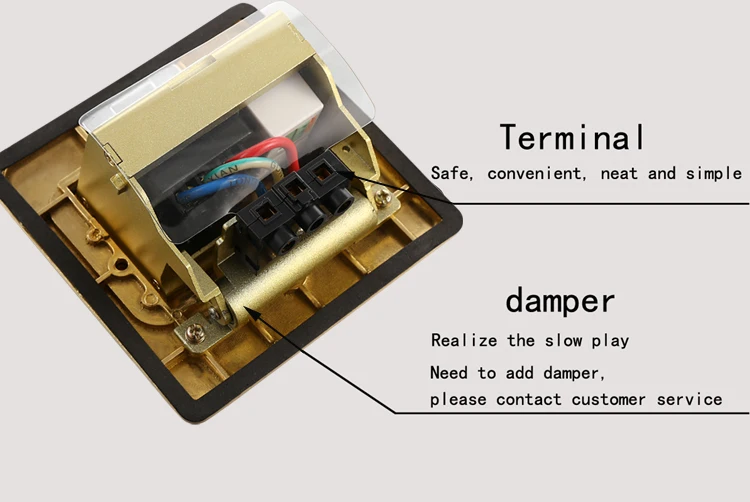 Factory - made embedded information box multifunctional universal three - hole power socket gold copper pop-up floor socket