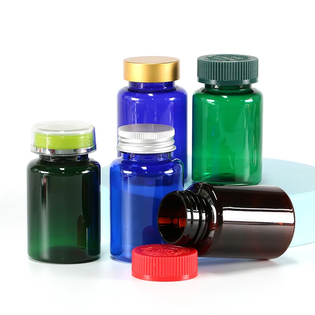 Food Grade PET 75ml Customize Colour Food Plastic Tablet Supplement Bottle with Customize Cap