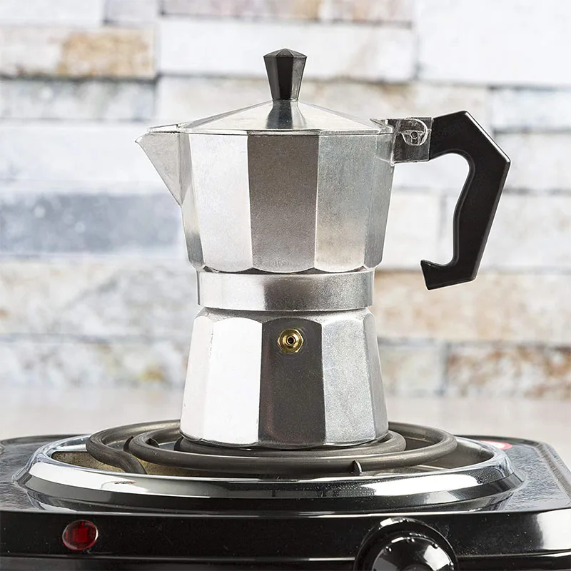 Custom Logo Color Aluminum Espresso Moka Pot Kahve Stovetop