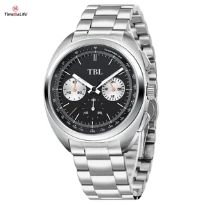 OEM Custom Japanese TMI VK63 Movement Men's Quartz Watch Multi-Function Timing Luminous Stainless Steel Men's Watches