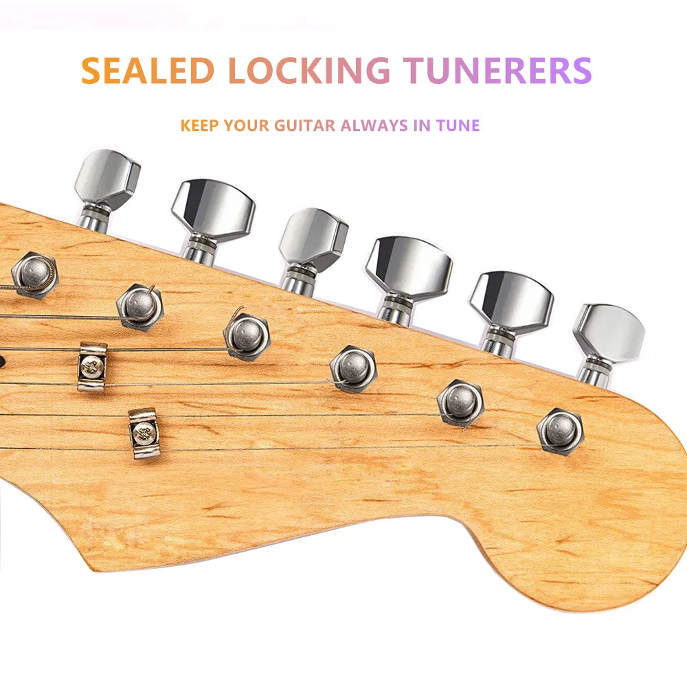 6r Locking Tuners Chrome Machine Heads 6l Tuning Pegs 3r3l Sealed Locking Guitar Tuner Buy