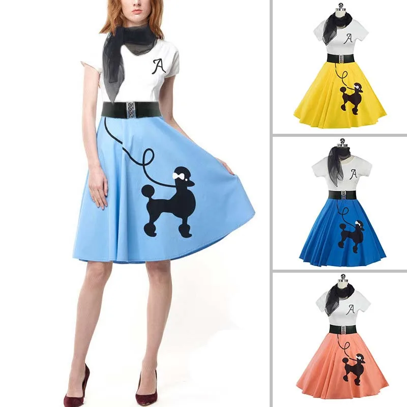 Women's Vintage Rockabilly Swing Tee Cocktail Dress 50's Poodle Skirt  Costume Ythc-001 - Buy 50's Poodle Skirt Costume,Women's Retro Poodle Print  High Waist Skater 1950s Poodle Skirts With Scarf,Halloween Costume Cocktail  Party