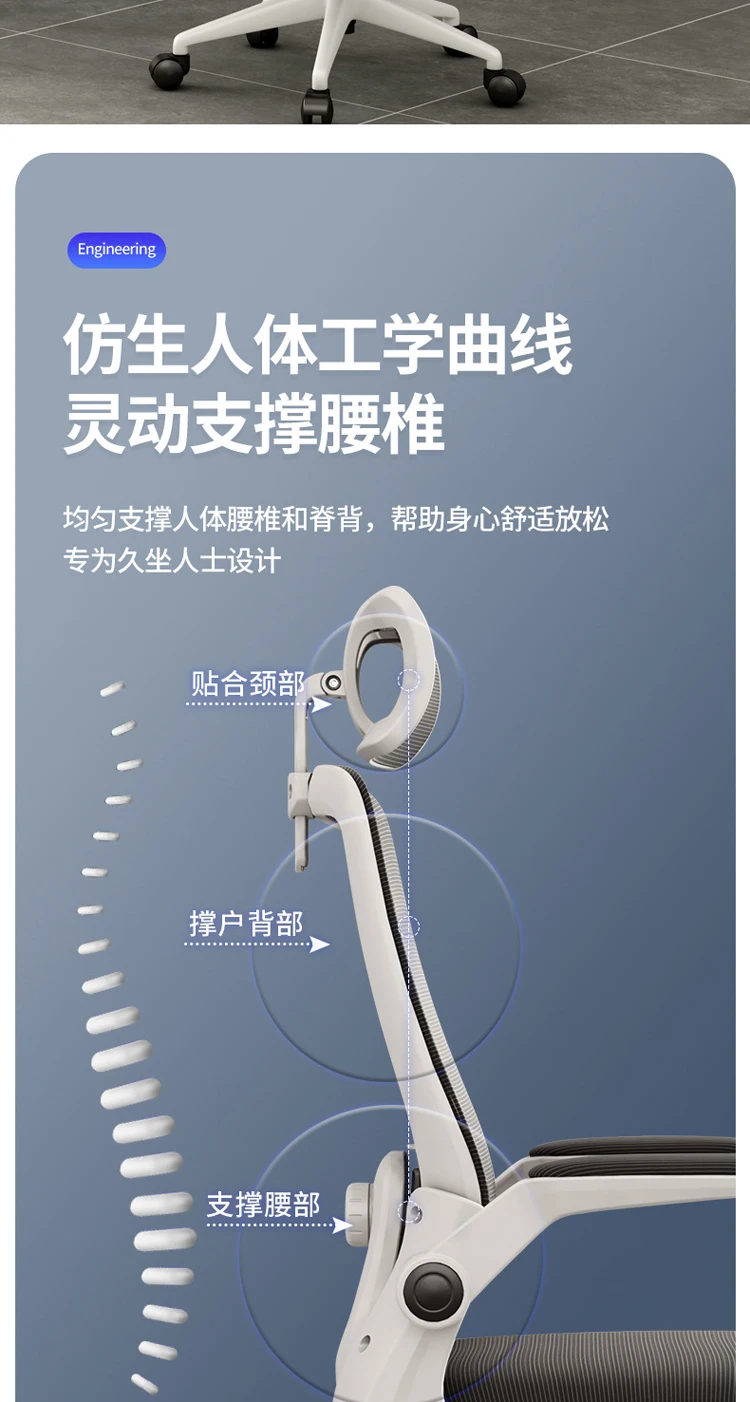 Mobile Swivel Malla Oficina De Sillas With 3D Headrest Conference Computer Staff Mesh Chair With 2D Lumbar Support