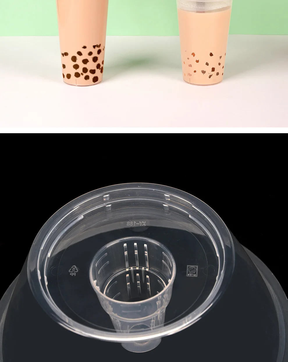 Disposable snack milk tea cup Tray for food stand details