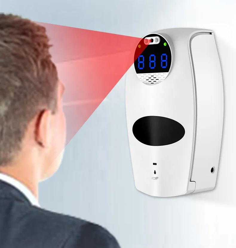 2 dentro 1 Non-contact Digital thermometer Automatic Temperature Measuring Soap Dispenser With Measure Instrument Public Security