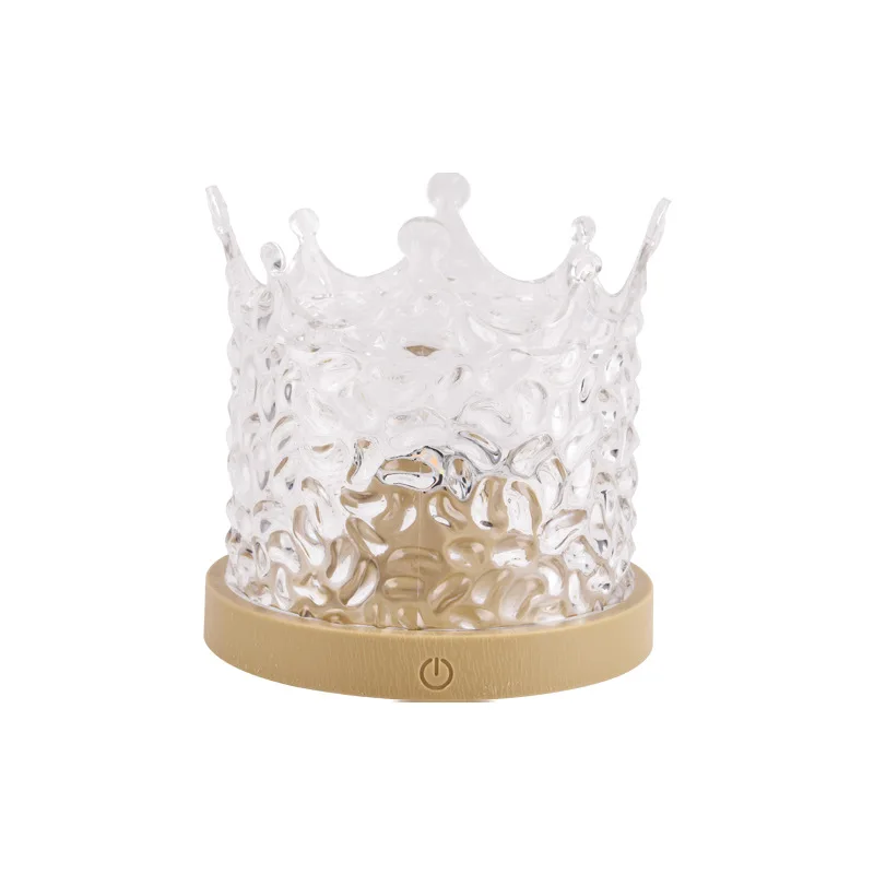 Rhythmic Water Pattern Lamp Wave Effect Dynamic Crown Light 16 Colors Gradual Usb Rotating Night Light for Bedroom