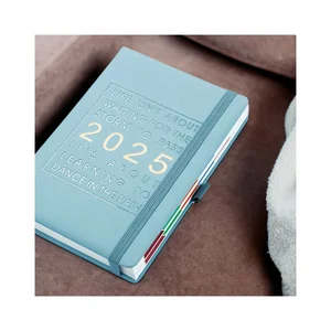 2026 2026 Custom logo Colorful Notebook PU Leather Diary English Spanish Daily Planner Wholesale Calendar Journal A5 Agenda