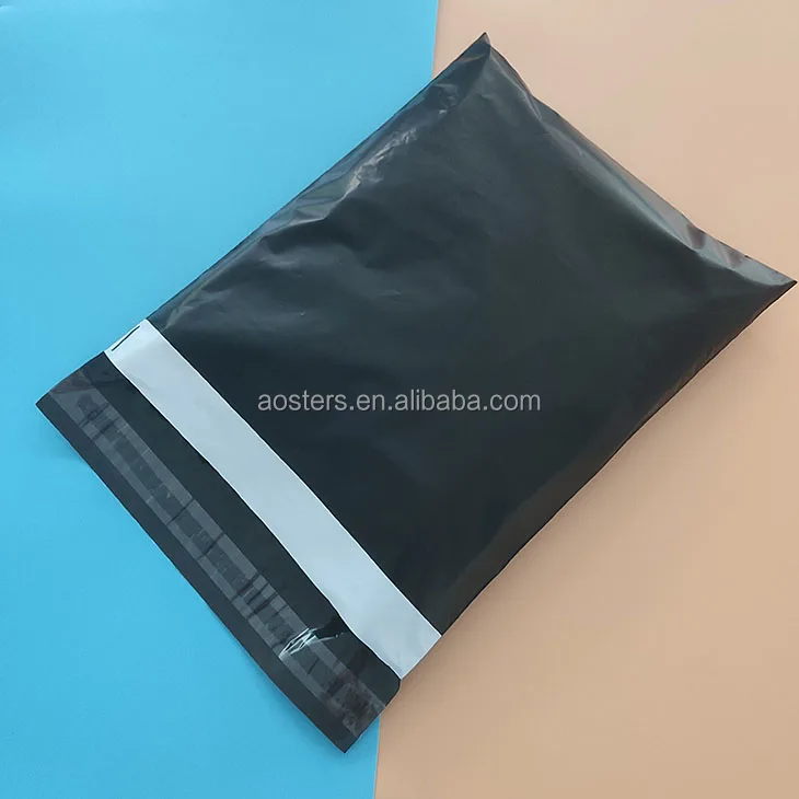 Custom Printed Biodegradable Pe Courier Satchels Black Poly Mailers
