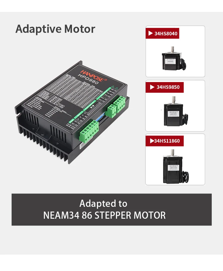 product hanpose hpd980 driver motor board  86 stepper motor driver ac20 110v for cnc milling nema 34 stepper motor  controller-7