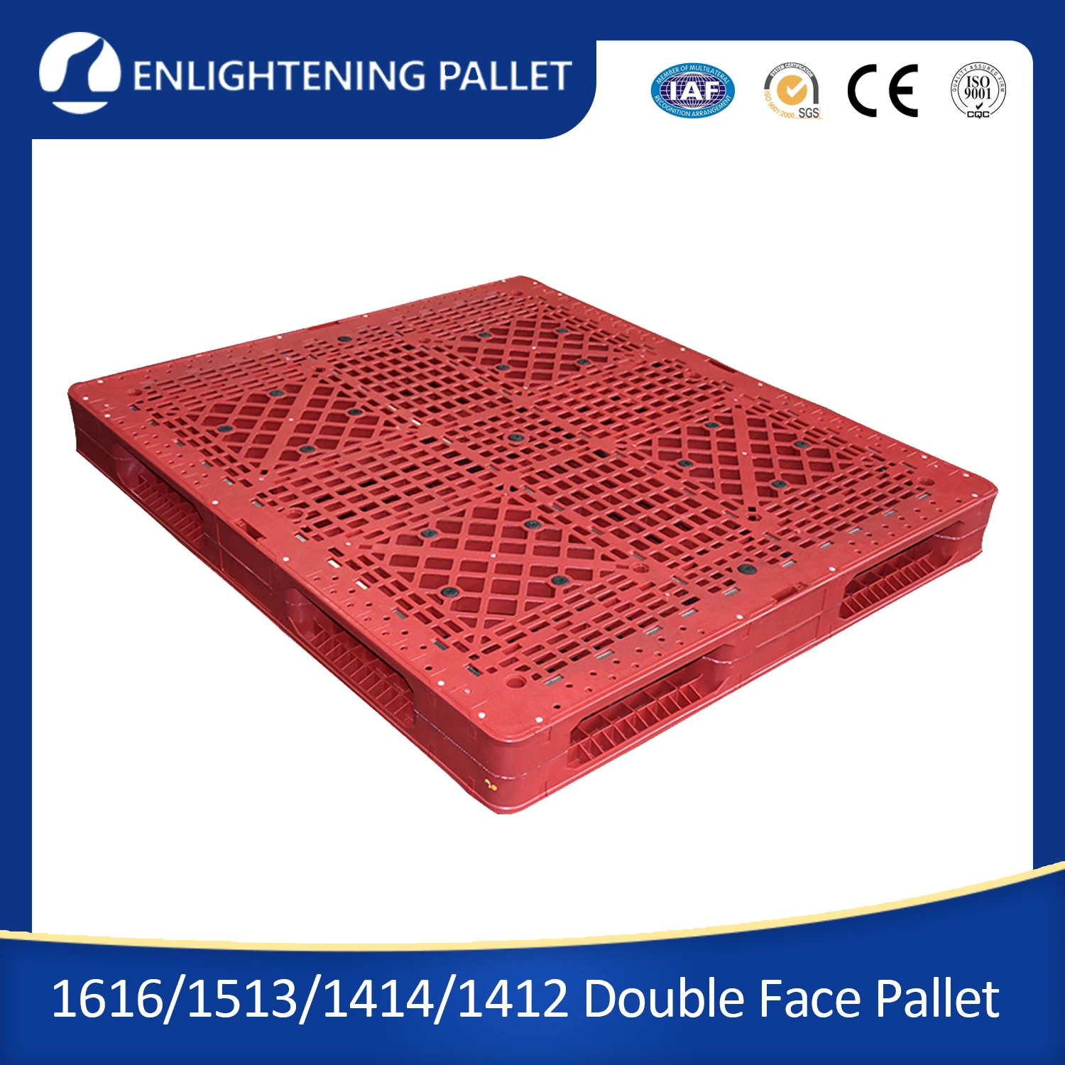 Heavy Duty Load Warehouse Rice Stacking Pallet Large Plastic Pallet with Double Beam 1200x1000x150 for Big Bag