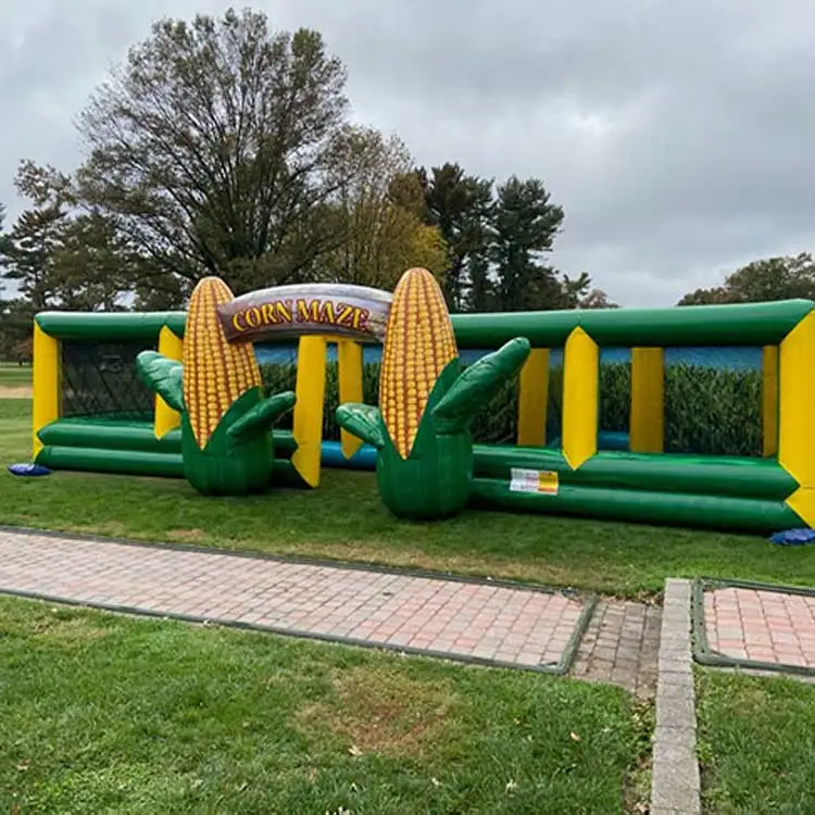 Jungle Maze Riding Outdoor Structure Team Building Sport Adult Mechanical Rodeo Ride Bull Inflatable Corn Hole Game