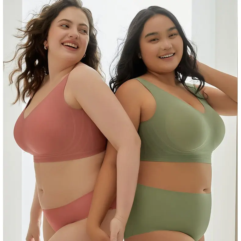 Plus-Size Wireless Full-Cup Bra Set (LJ080) product reference view 4