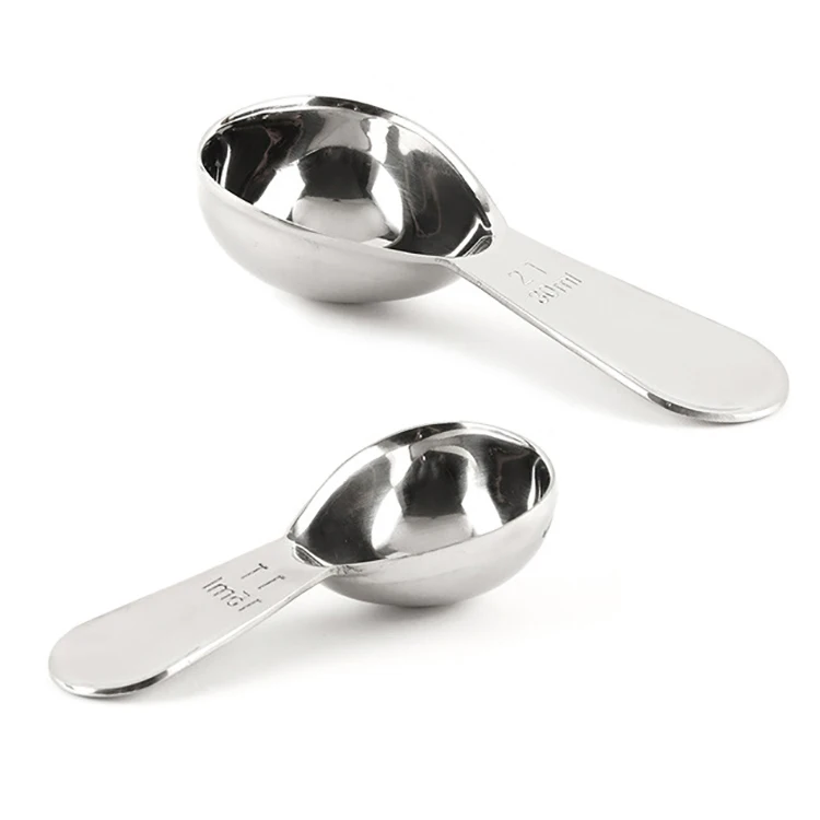 2 Cucchiaini Da Caffè In Acciaio Inox - Misurini 15ml E 30ml Con