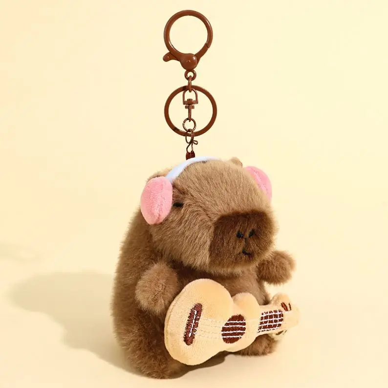 Nbbwwu Portachiavi Capibara, Portachiavi Capibara,Ciondolo capibara bambola divertente illuminato - Bambola divertente e giocattolo realistico, ciondolo per borsa, accessorio creativo per