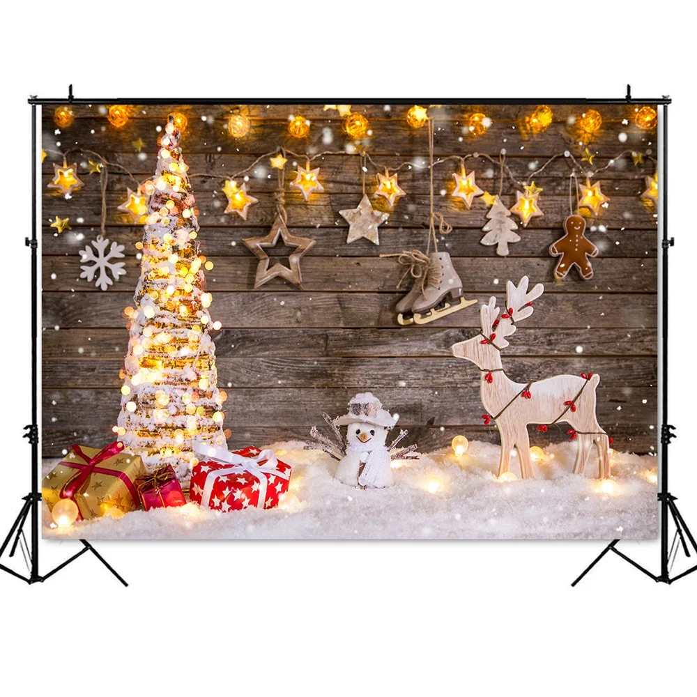 8X12FT-Christmas Lighting Tree Photography Backdrops Party Decoration Photo Studio Background
