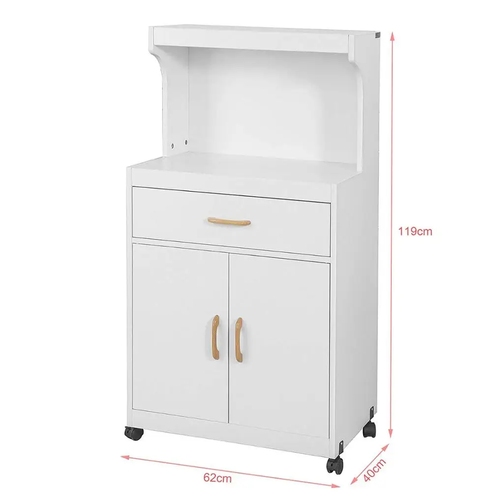 Кухонная Тележка для хранения полка микроволновой печи шкаф буфет на колесах