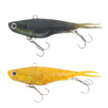 Best-selling High-performance Printed PVC Artificial Hard Bait 95mm 20g Double-tail Vib Soft Swim Baits for Lake Stream Pike – Soft Lure – view 3