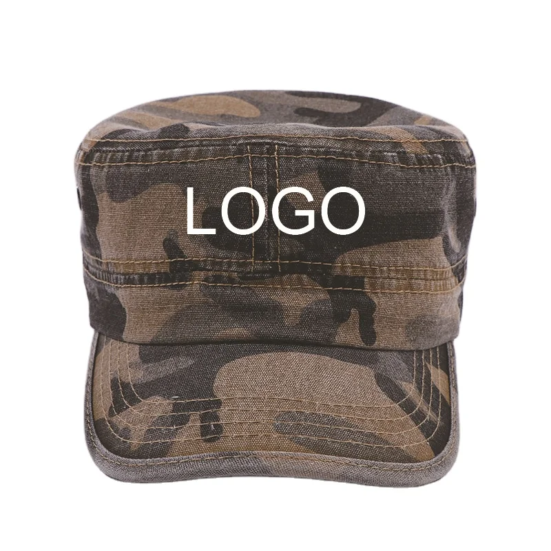 Пользовательский логотип OEM оптовая продажа мужская армейская Военная кадет тактическая хлопковая бейсбольная шляпа повседневные регулируемые плоские коричневые шляпы унисекс