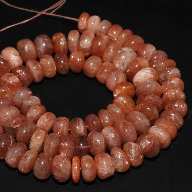 16 Inches Long 8x12mm Gorgeous High Quality Square Smooth Sunstone Bead Strand