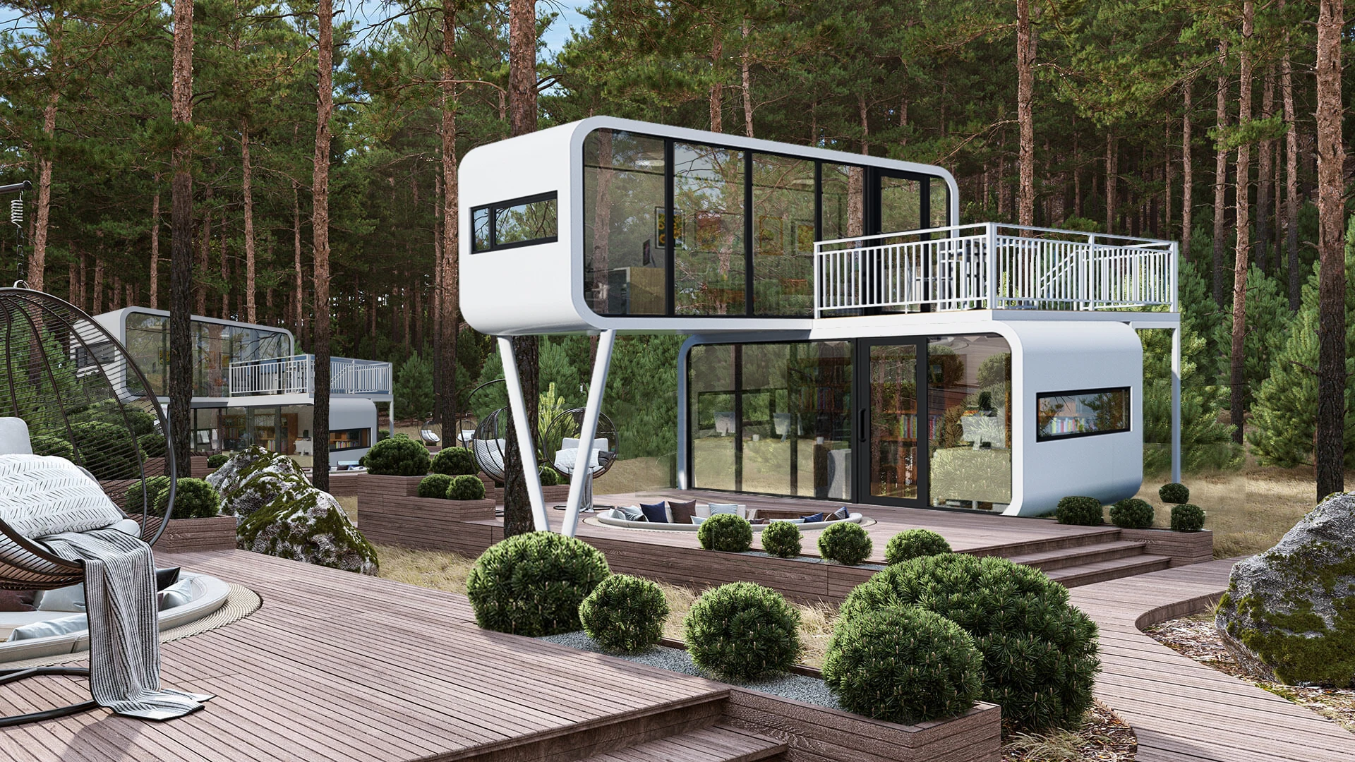 CDPH Fully Furnished Foldable Fast Build Luxury Mobile Prefab Home Kit Expandable Container House With Triangle Roof