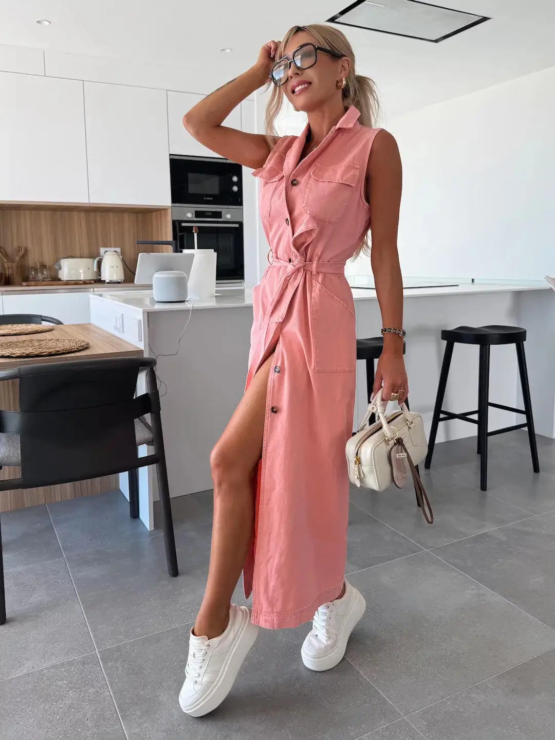 pink denim shirt dress Topshop - Denim Shirt Dress - Women - Cotton - 0 US