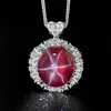 Red corundum six-pointed star light pendant