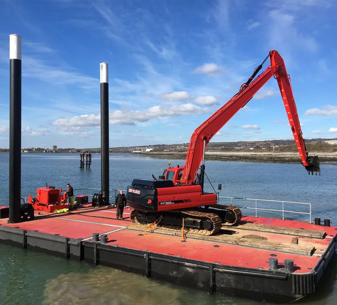 Customized Size Modular Container Pontoons excavator Platforms Barges From China