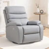 Sillón reclinable eléctrico mejorado gris claro - mecedor - giratorio - USB