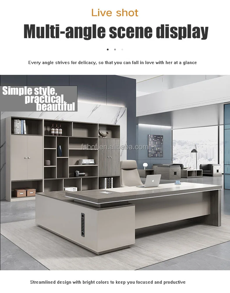 Modern Luxury Wooden Office Desk Workstation Table Designs Boss High