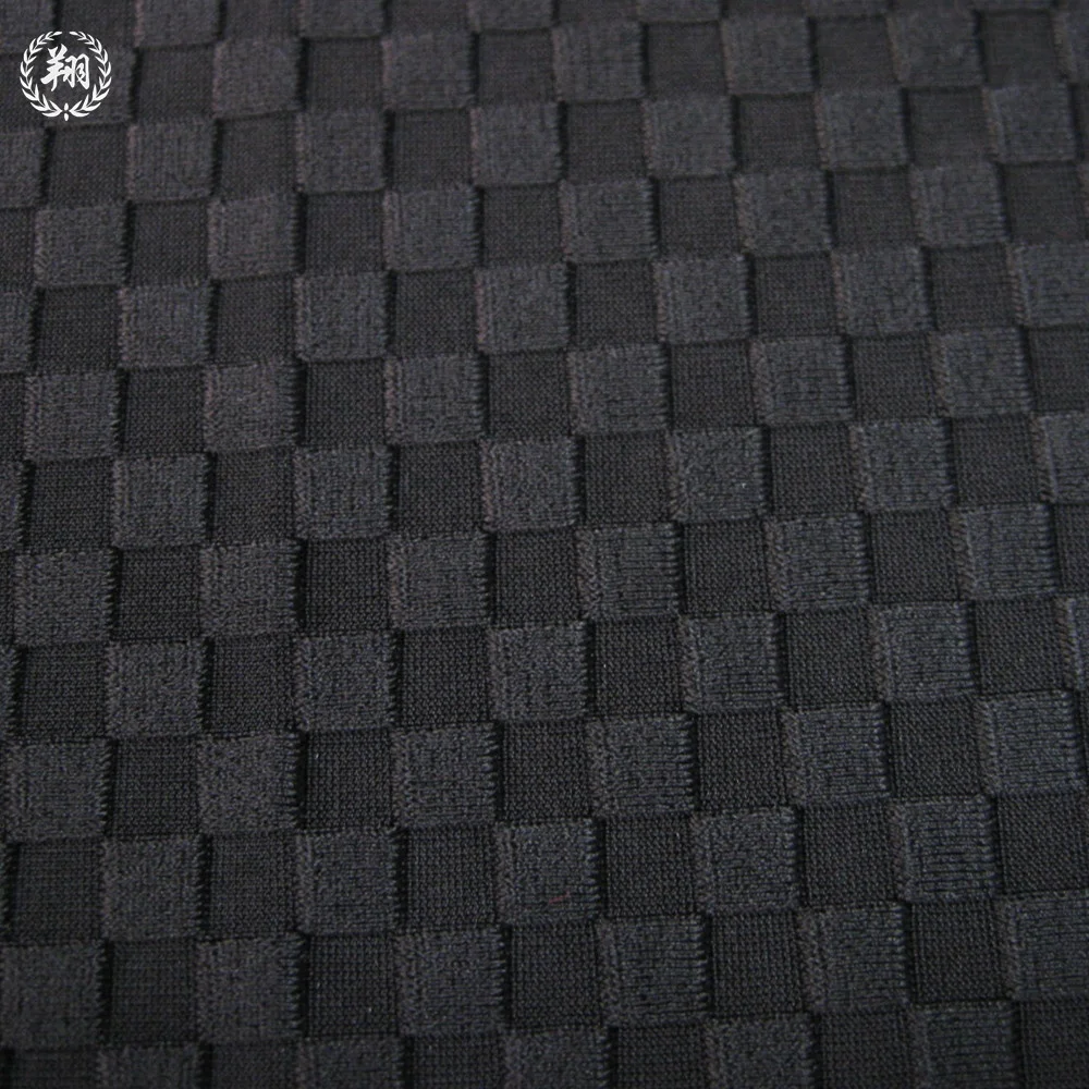 Custom Nylon Spandex Checker Board Weave Jacquard Fabric Quick-Dry Plain Style for Girls Sportswear Lingerie Swimwear