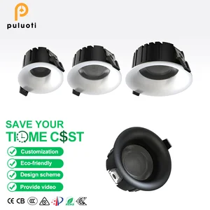 Modern Curved-frame Recessed LED Downlights COB Technology Eye protection 10-Year Warranty CRI 97 Aluminum IP33 Home Ceiling