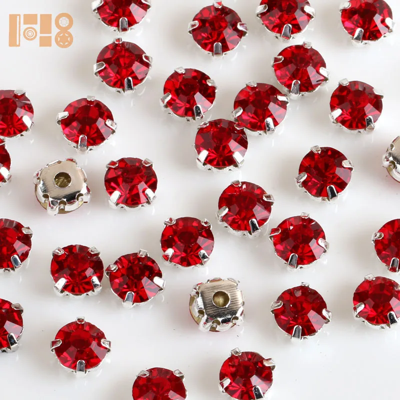 Satellite / Round Shape Glass Rhinestones With Claw Sew On Crystal