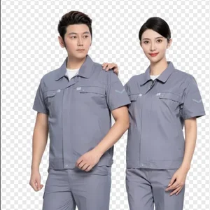 Unisex High Quality Polyester Cotton Short-Sleeved Work Suit Can Be Ordered Direct for Spring and Summer  Work Clothes