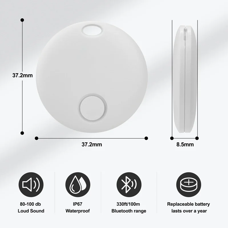 IP66 Waterproof Electric Detonator for Selfdefense Luggage Tracker Key Finder Item Locator Works with Find My Air Tracker Tags
