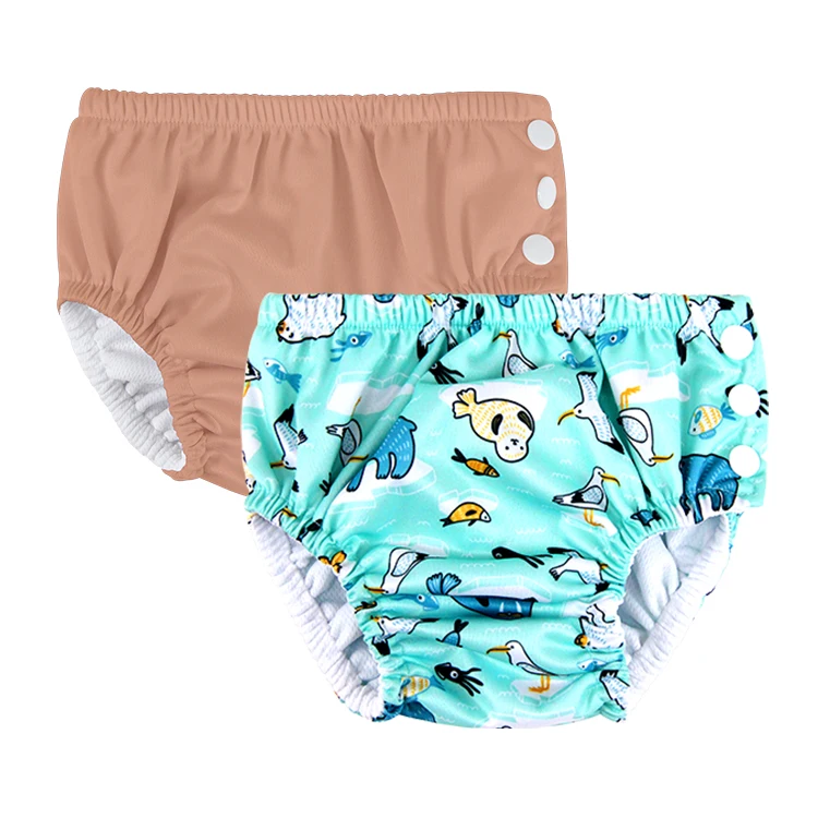 Natucare Eco Friendly Reusable Leopard Swimming Cloth Diapers for Baby Swim Diapers Size 1