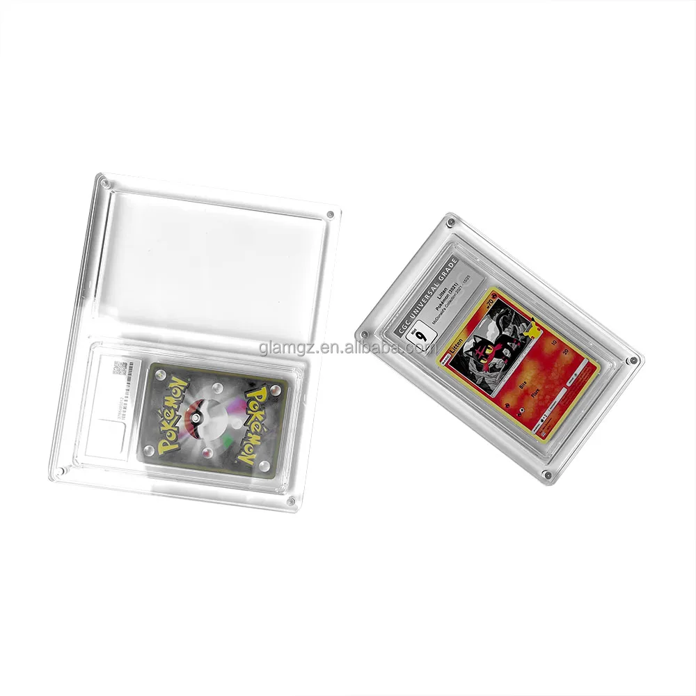 Premium Crystal Clear Acrylic Pokemon Card Holders Transparent Graded Card  Slab