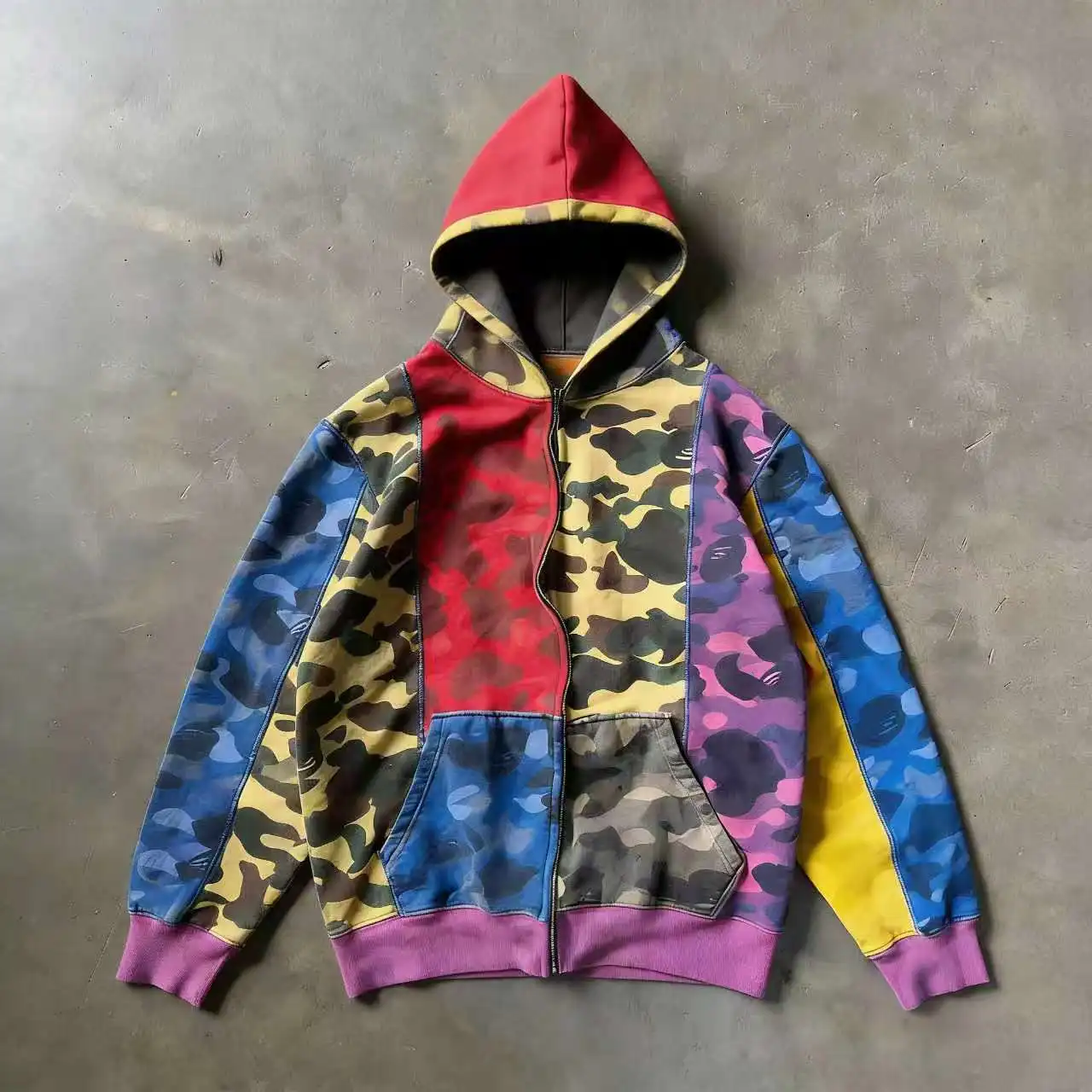Custom Cotton Boxy Fit Heavyweight Applique Embroidery Print Graphic Zip up Together Unisex Sweatshirt Jacket Hoodies Men gallery 7