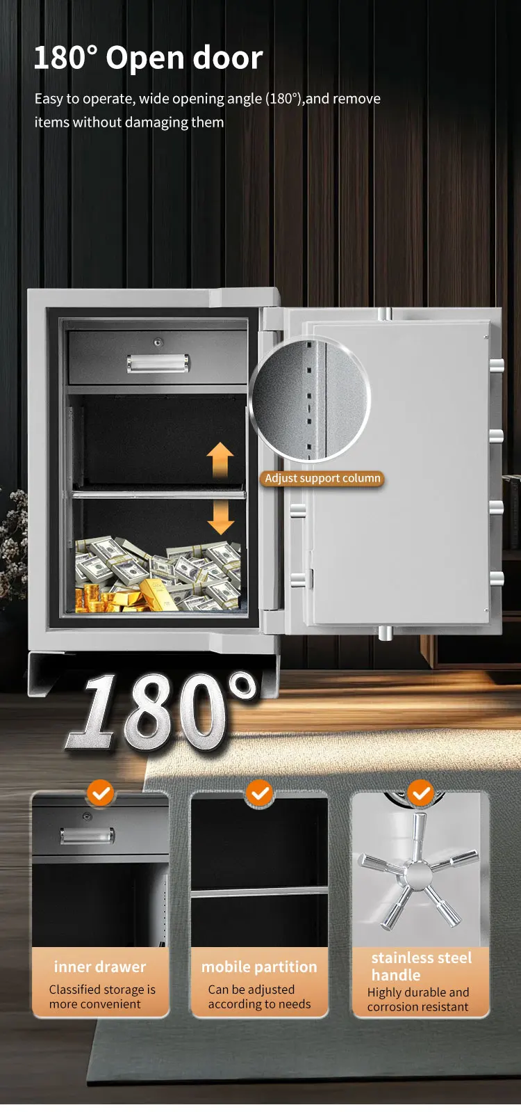 CEQSAFE High Security Fireproof Steel Safe Box With Electronic Digital Lock for Storage Chubb Safes supplier