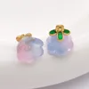Fiore del giglio di vetro viola-rosa della valle 12*11mm-1.2g-23667
