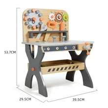 Early Educational Toys Wooden crane clock disassembly tool table set wooden nut tool combination repair engineer toy