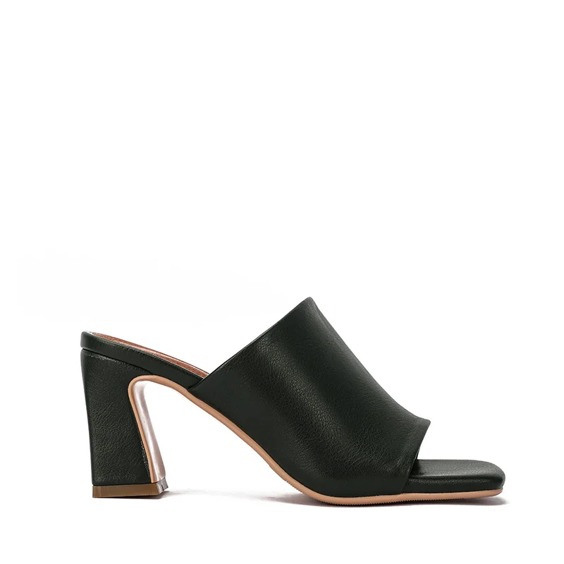 WETKISS/зимние сапоги с простой классический дизайн с квадратным носком; Туфли без задника с открытым носком на высоком каблуках, с острыми носками; Сезон лето; Шлепанцы без задника с открытыми пальцами; Для женщин