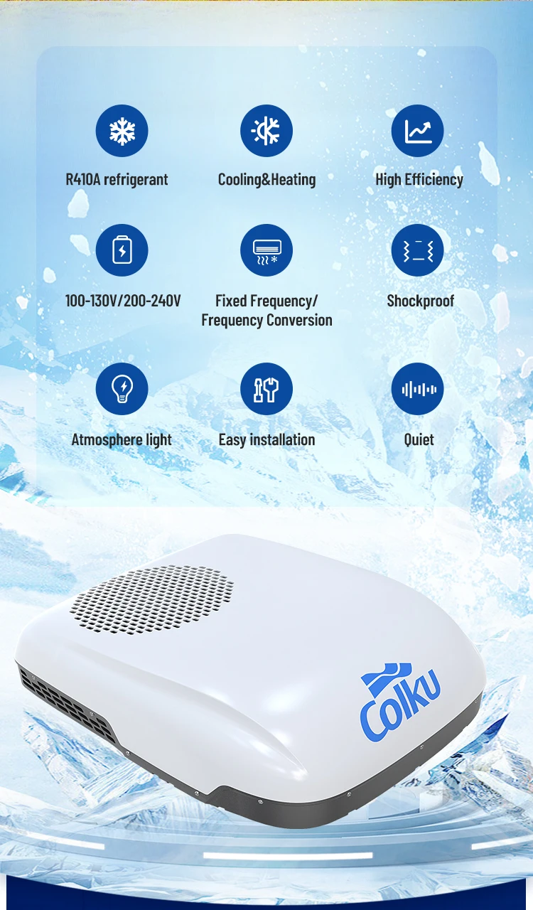 Roof top caravan airconditioner caravan accessories stong cooling Cooling capacity 2700W/9180BTU with Atmosphere light