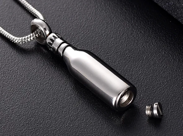 Collana Urna Cuore In Vetro Per Ceneri - Ricordo Commemorativo Per
