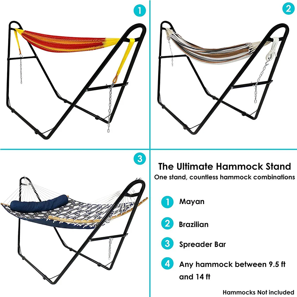 Hmk Universal Heavy Duty Steel Hammock Stand Fits Hammocks 9 To 14 Feet
