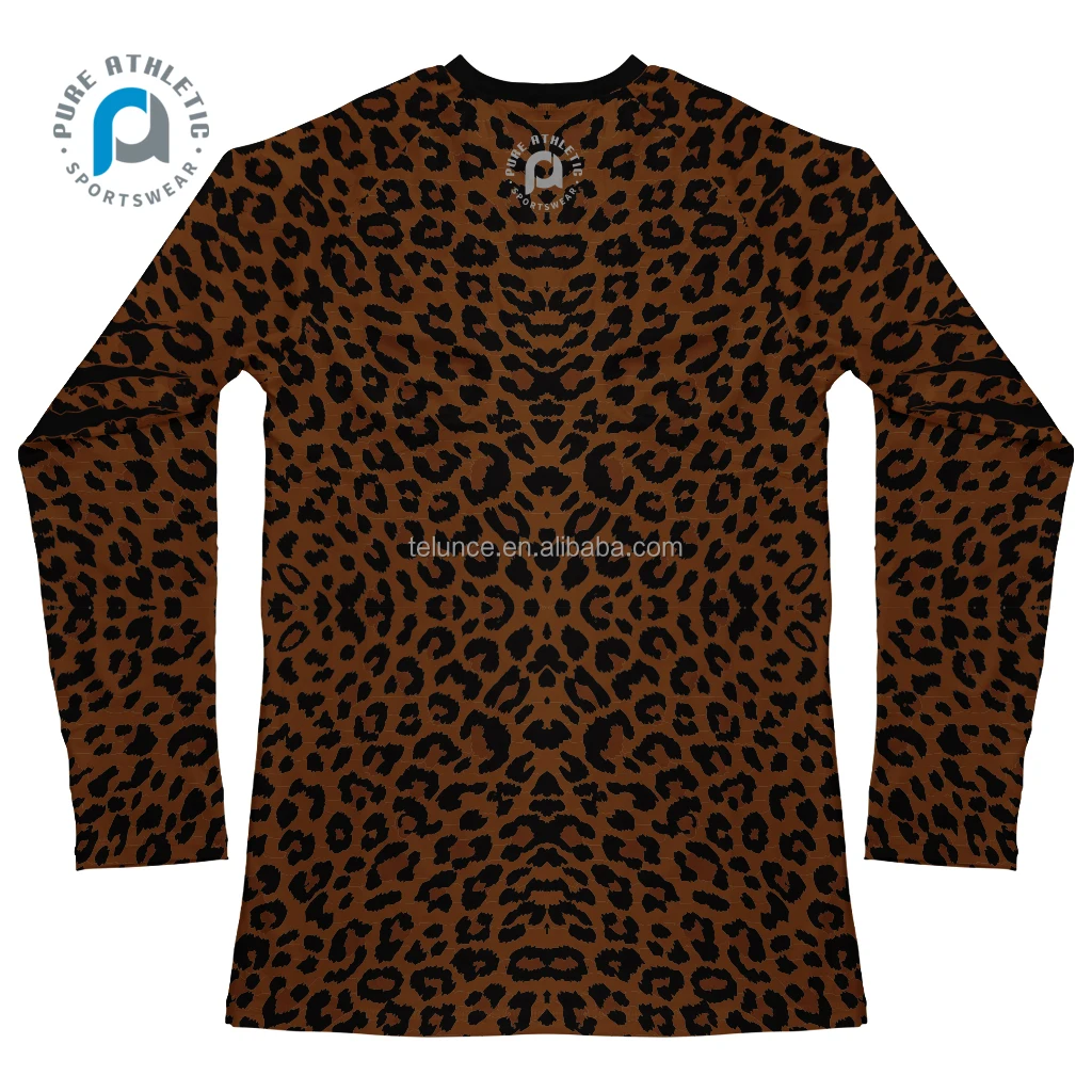 Pure New Design Custom Adult Sublimation Cheetah Polyester Spandex Mens Muscle Compression Shirts