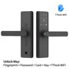 TTlock WiFi + ลายนิ้วมือ + รหัสผ่าน + บัตร + กุญแจ