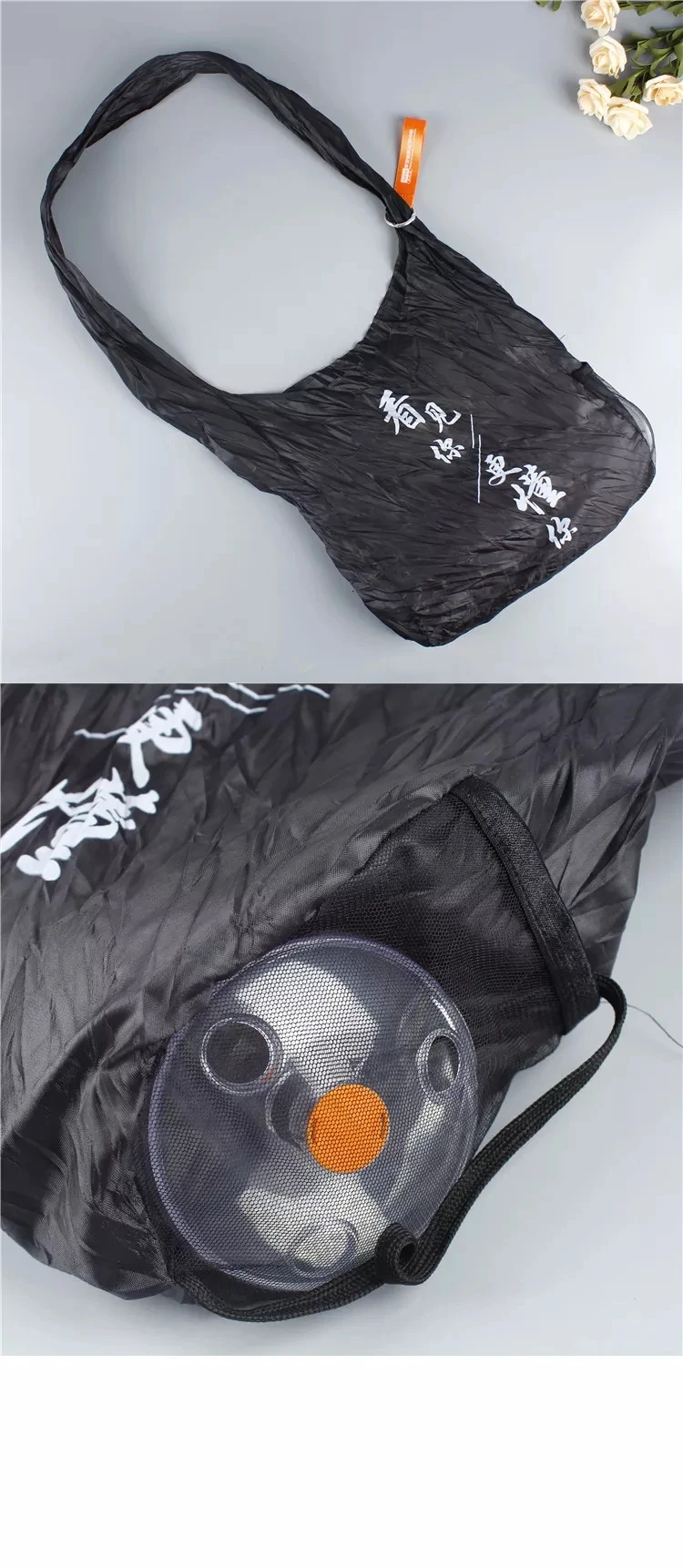 Promotional Magic Mini Reusable Polyester Folding Shopping Bag To Roll