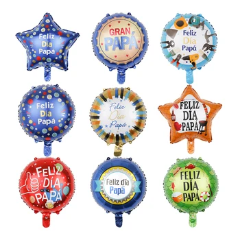 New 18-inch Spanish and English Happy Father's Day Balloon Feliz Dia Super Papa Foil Balloon Father's Day Party Decoration Toy