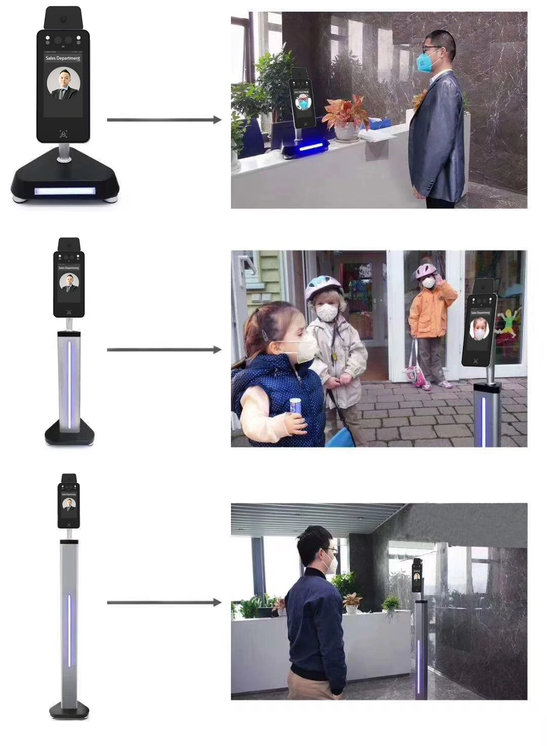 За первые 7 дюймов посещаемости с функцией распознавания лиц diigital сканер температуры с дополнительным дезинфицирующее средство для рук функция