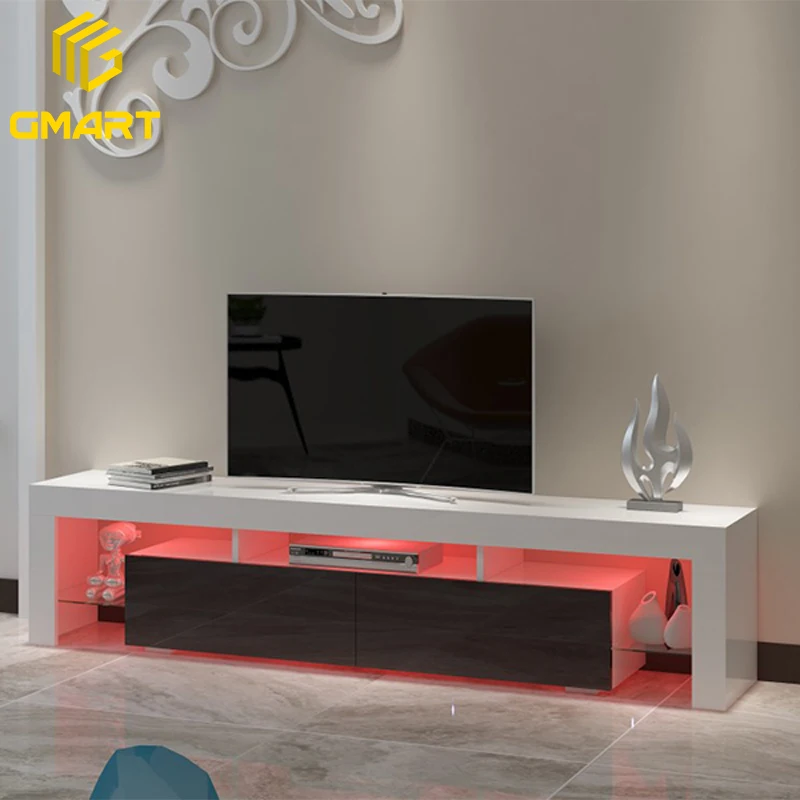 Gmart Modern Simple Home Furniture Retractable Sides Media Consoles Wooden Modern Wall Unit Tv Console Cabinet With Fireplace